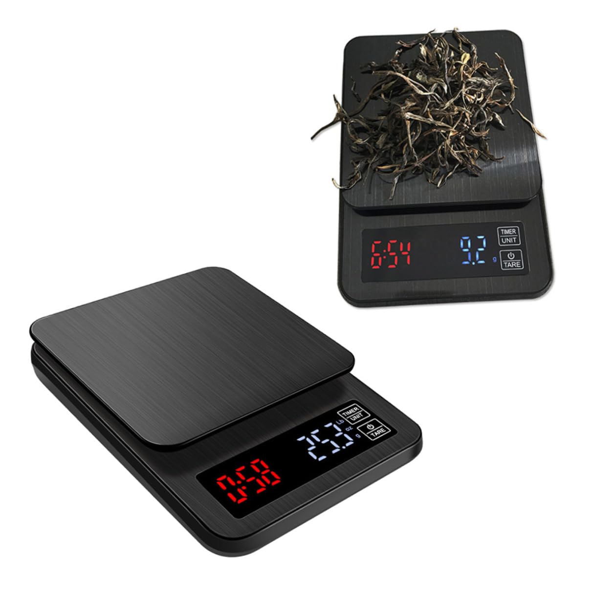 Báscula Digital de Cocina Pantalla LED con Temporizador y Sensores de Precisión, Capacidad 5kg sin Baterías Adecuado para Cocinar y Hornear