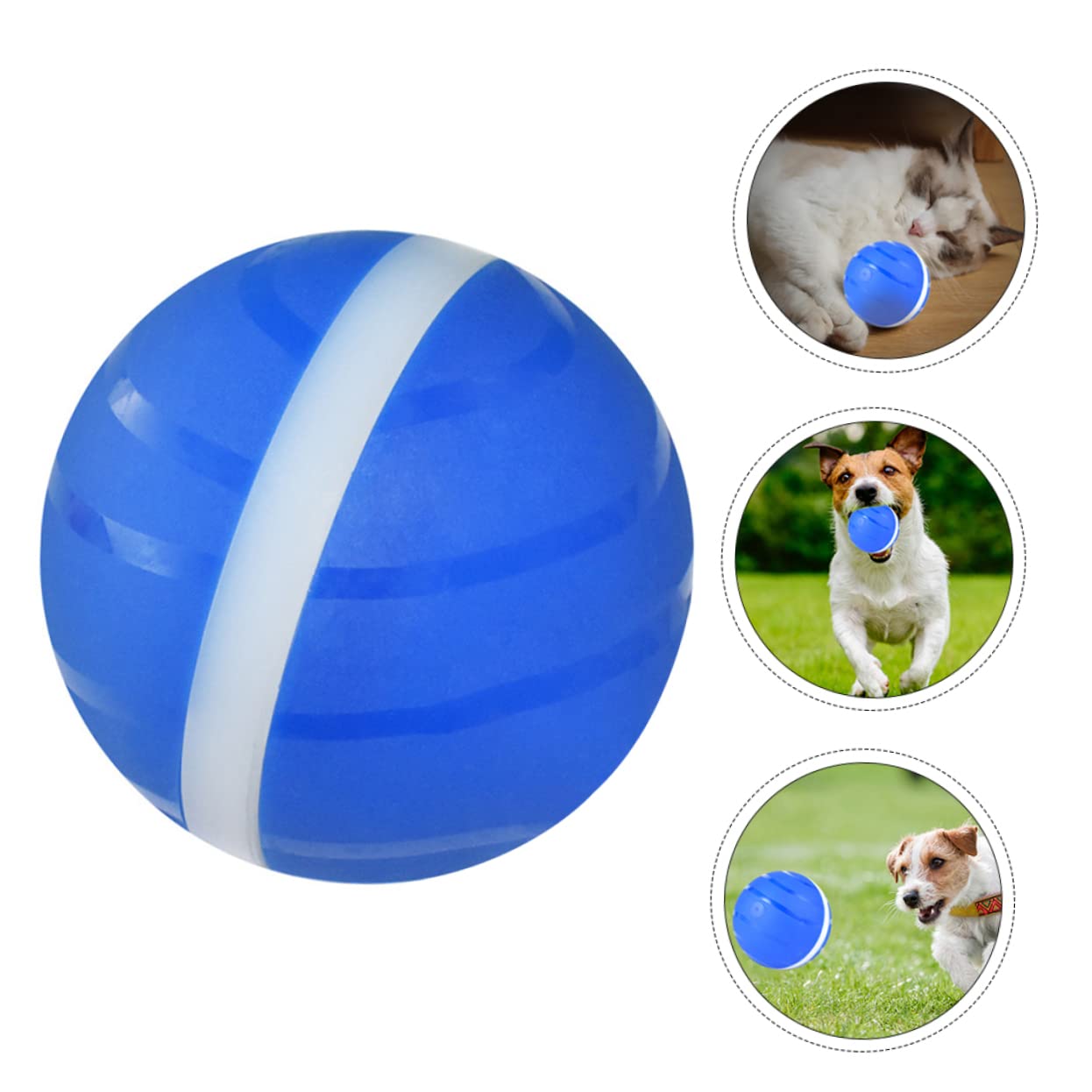 Sosoport 3pièces Balle Interactive Automatique pour Chat Jouet Intelligent à USB avec Lumière Clignotante pour Et Chiens Évite Rayures Meubles Design Attractif Et De Veille