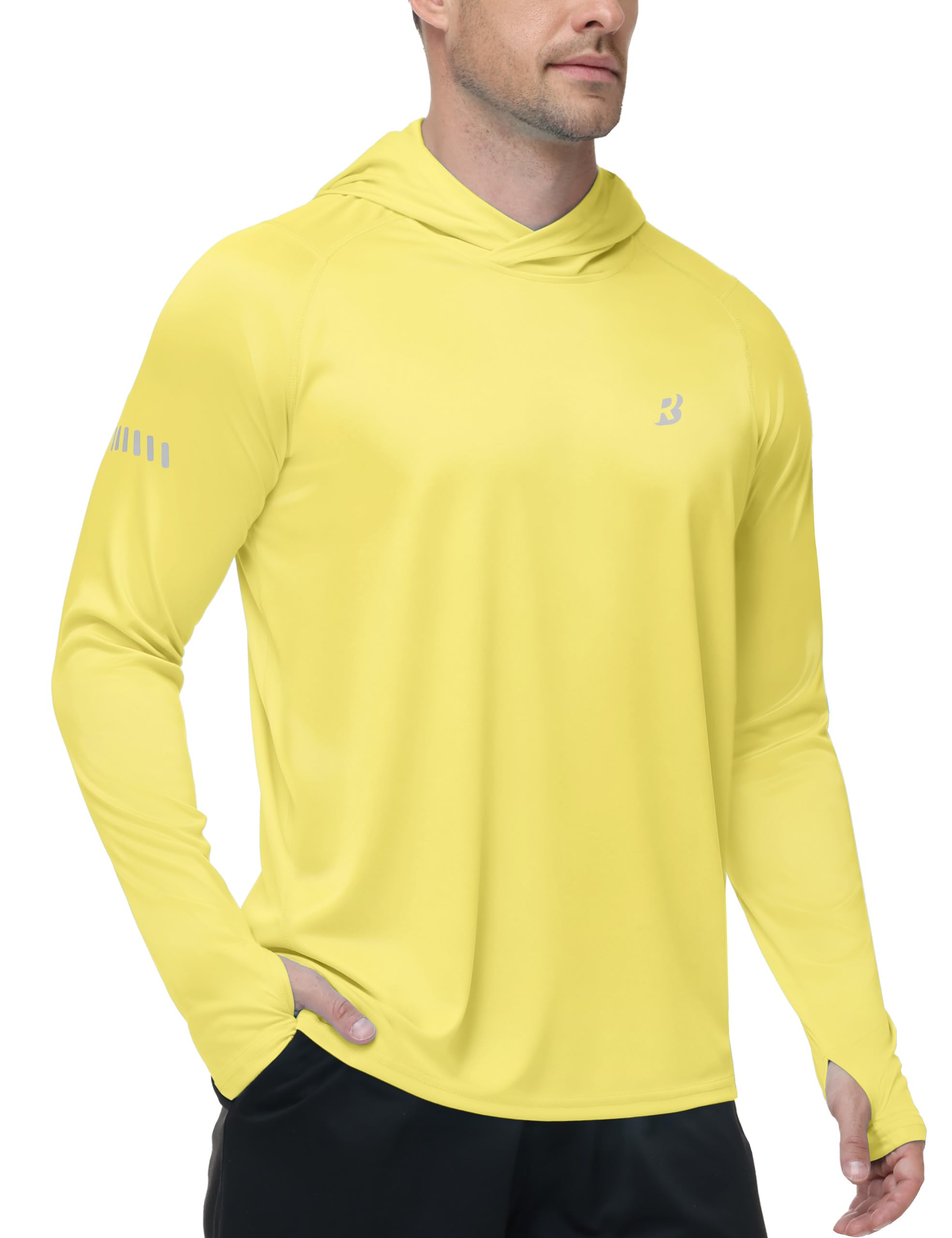 Roadbox Men's UPF 50+ Sun Hoodie, UV Long Sleeve Fishing Shirts Rash Guard