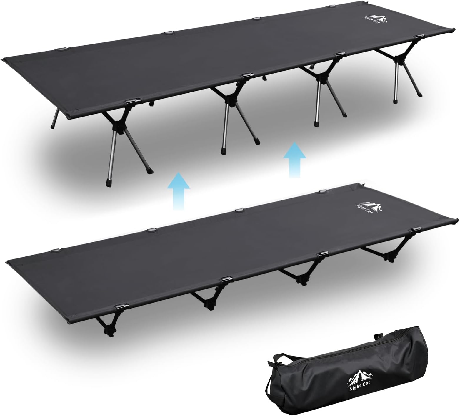 Camping Cot Bed - Portable Folding Sleeping Cots for Adults 1-Person Outdoor Elevated Off-Ground Beds Easy Set-up Army Sleeping Bed 87"x28"