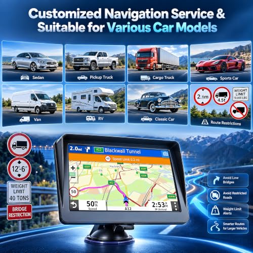 GPS Navigator for Car, 2026 7 inch North America Maps Free Lifetime Updates - Image 5
