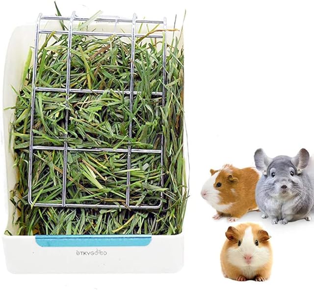 Rabbit Feeder Bunny Guinea Pig Hay Feeder, Hay Guinea Pig Hay Feeder, Chinchilla Plastic Food Bowl (White)