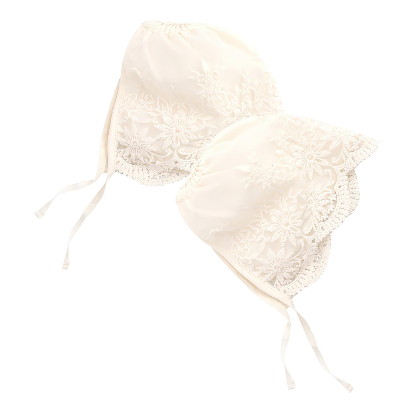 Gorros para Recién Nacidos de Encaje para Celebracion Verano, 2piezas Sombrero para Niño Pequeño Suave y Elegante para Sesiones Fotográficas y Bautizos