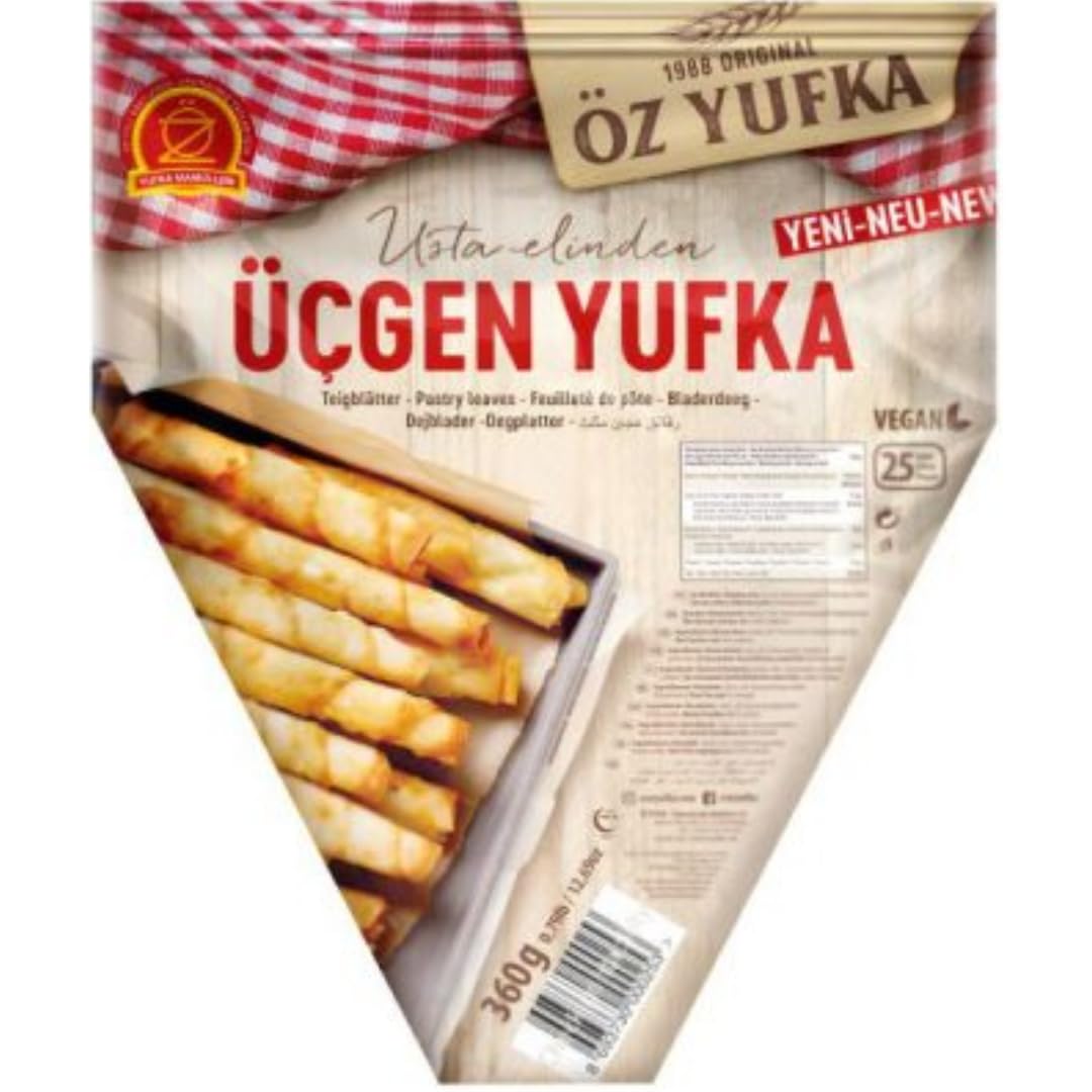 Öz Yufka Teigblätter dreieckig Täglich frischer Teig - Frisches Gebäck, Teigblätter Filoteig 360 Gramm mit Pufai Grocery