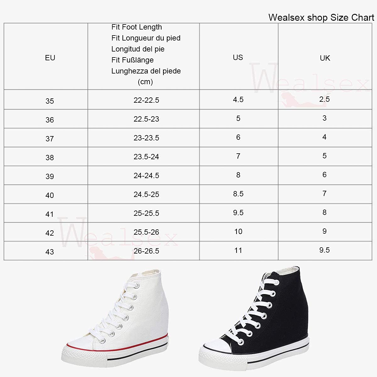 Mujer Zapatos De Lona Tacón Alto Invisible Zapatos Zapatillas De Deporte para Mujer 34-40