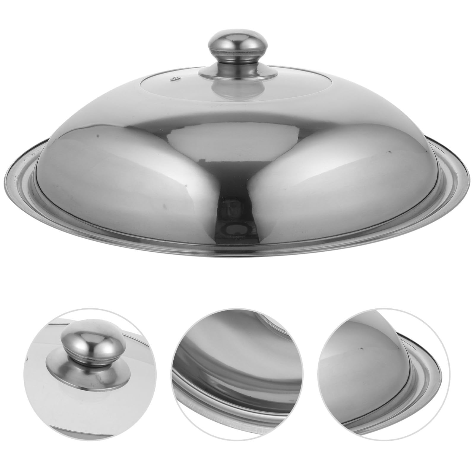 Zerodeko Coperchio in Acciaio Inossidabile per Pentole e Wok, Antispruzzo e Trattenimento Vapore, Design Elegante e Superficie Liscia per Cucina Efficiente