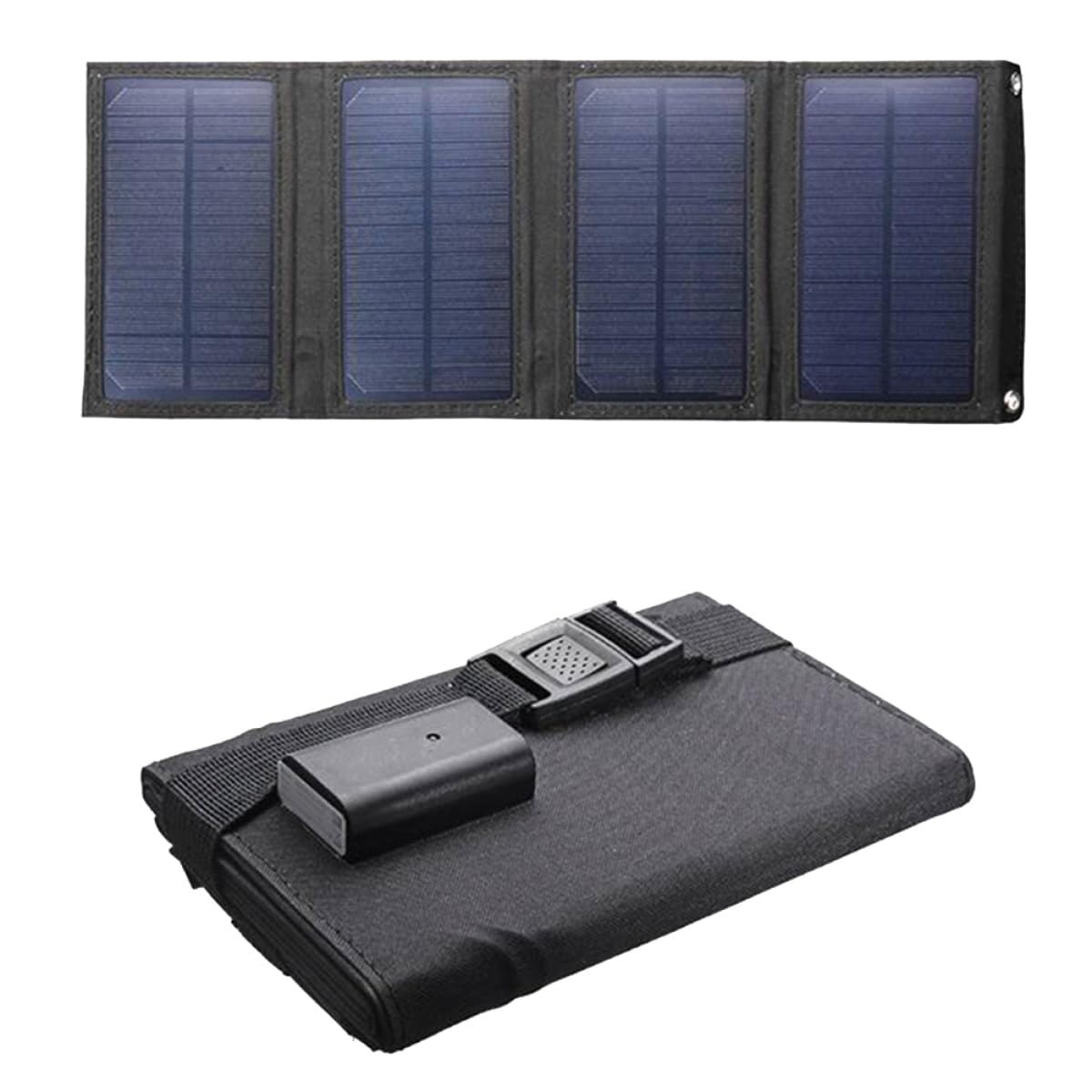 Cargador Solar Plegable 10w USB para Móvil, Panel Negro