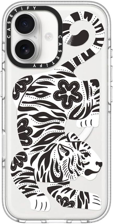 CASETiFY Clear iPhone 17 Case [Not Yellowing/Magsafe / 6.6 ft. 3X Military Grade Drop Protection] - Silver Tiger - Clear