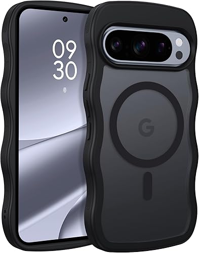 BENTOBEN Funda magnética para Google Pixel 10 Pro, bonita funda ondulada y rizada para Pixel 10Pro [compatible con MagSafe] parachoques