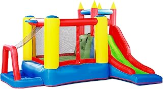 Inflatable Jumping Bed Castle Home Children's Bouncy Castle Indoor Inflatable Slide Naughty Castle with Inflator for Kids Age 3-8 Castle Design