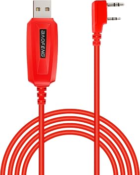 BAOFENG Programming Cable UV-5R/5RA/5R Plus/5RE, UV3R Plus, BF-888S, 5R EX, 5RX3, GA-2S, UV-82 39-inch Mirkit Red, This one Works!