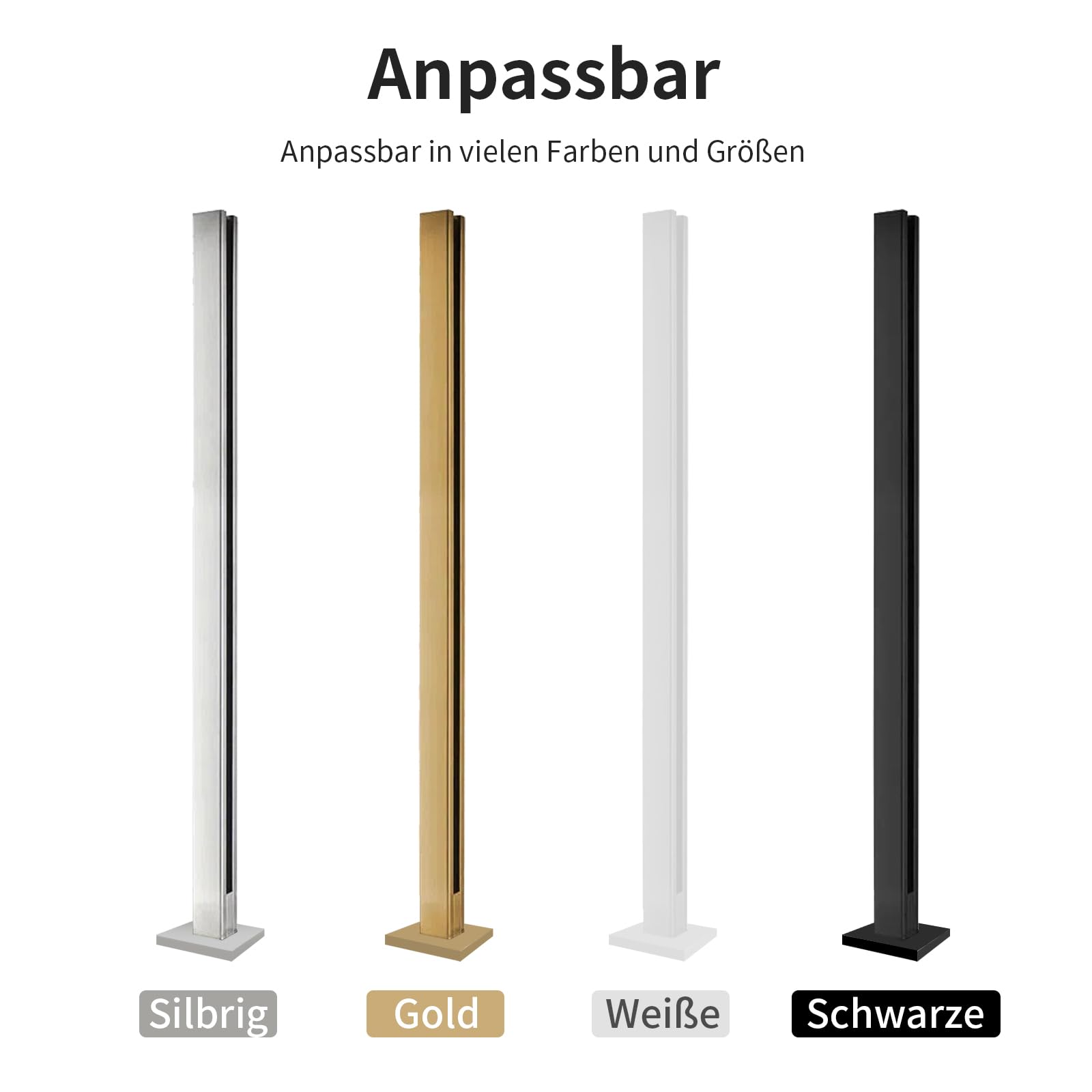 MM MELISEN Poste de balaustrada de cristal, poste de barandilla de vidrio de acero inoxidable 304 para peldaños, balcones, escaleras, terrazas, escaleras de patio (Silver-65cm- Corner Post)