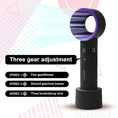 Miniatura 6 de fenshine Mini ventilador recargable USB portátil (rosa 01)