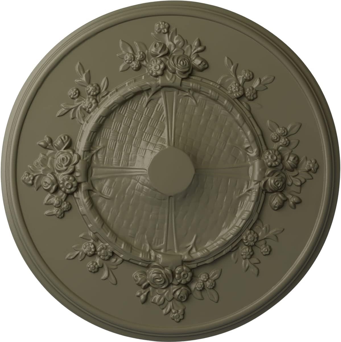 Ekena Millwork CM27FLSSF Flower Ceiling Medallion 27"OD x 1 1/8"P (Fits Canopies up to 3 7/8") Hand-Painted Spartan Stone