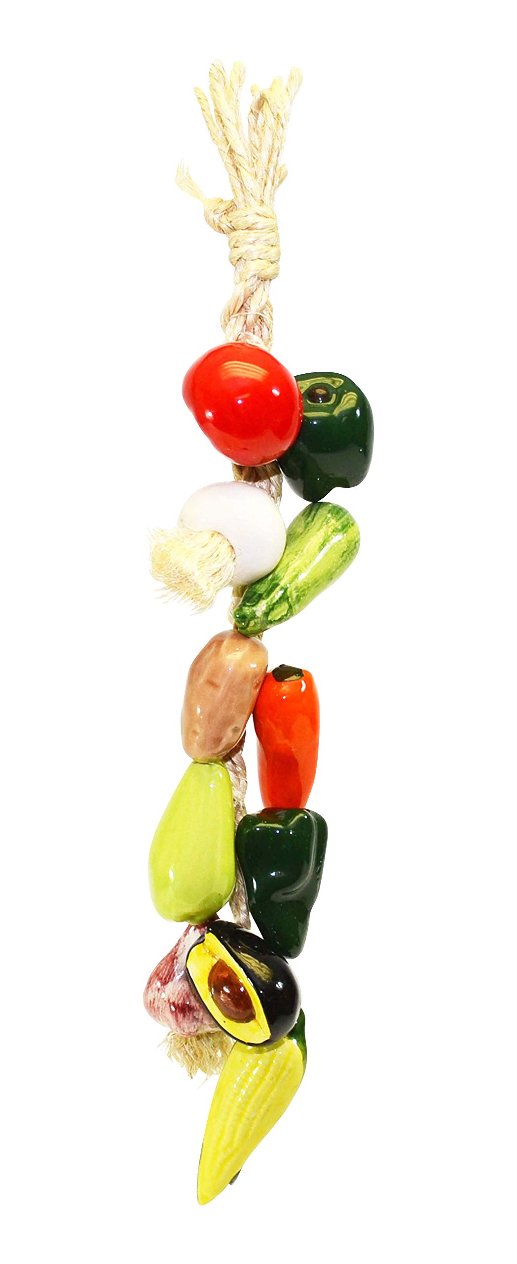 Small Ristra/String of Ceramic Vegetables, with 11 Veggies- 17 Inches Long