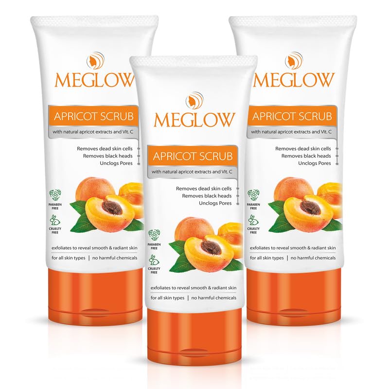 Apricot Scrub With Natural Apricot Extracts and Paraben Free Formula For Smooth and Radiant Skin Each 70g Pack of 3