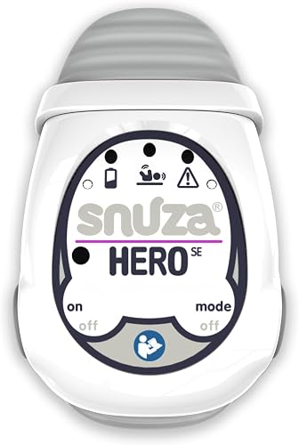 Snuza Hero Baby Monitor: Alerts When No Movement Detected, Gentle Vibration Pre-Alerts, Attaches to Nappy, No WiFi/Bluetooth, Medical Grade Material. Safer Sleep for Babies, Better Sleep for Parents.