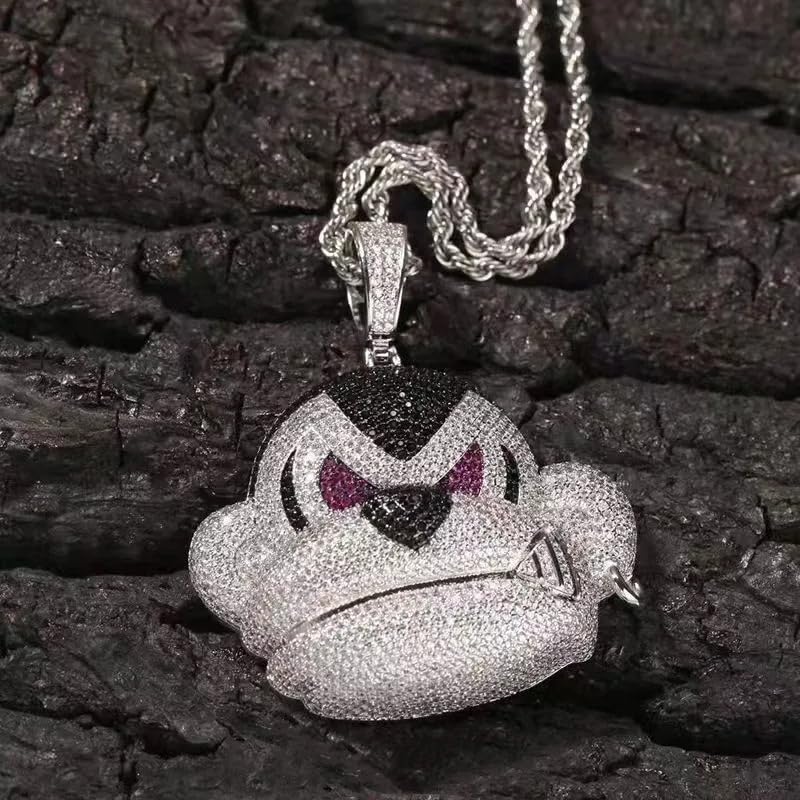 Pendentif Roi Singe en argent sterling 925 : collier d'animaux tendance pour femme et homme - 2