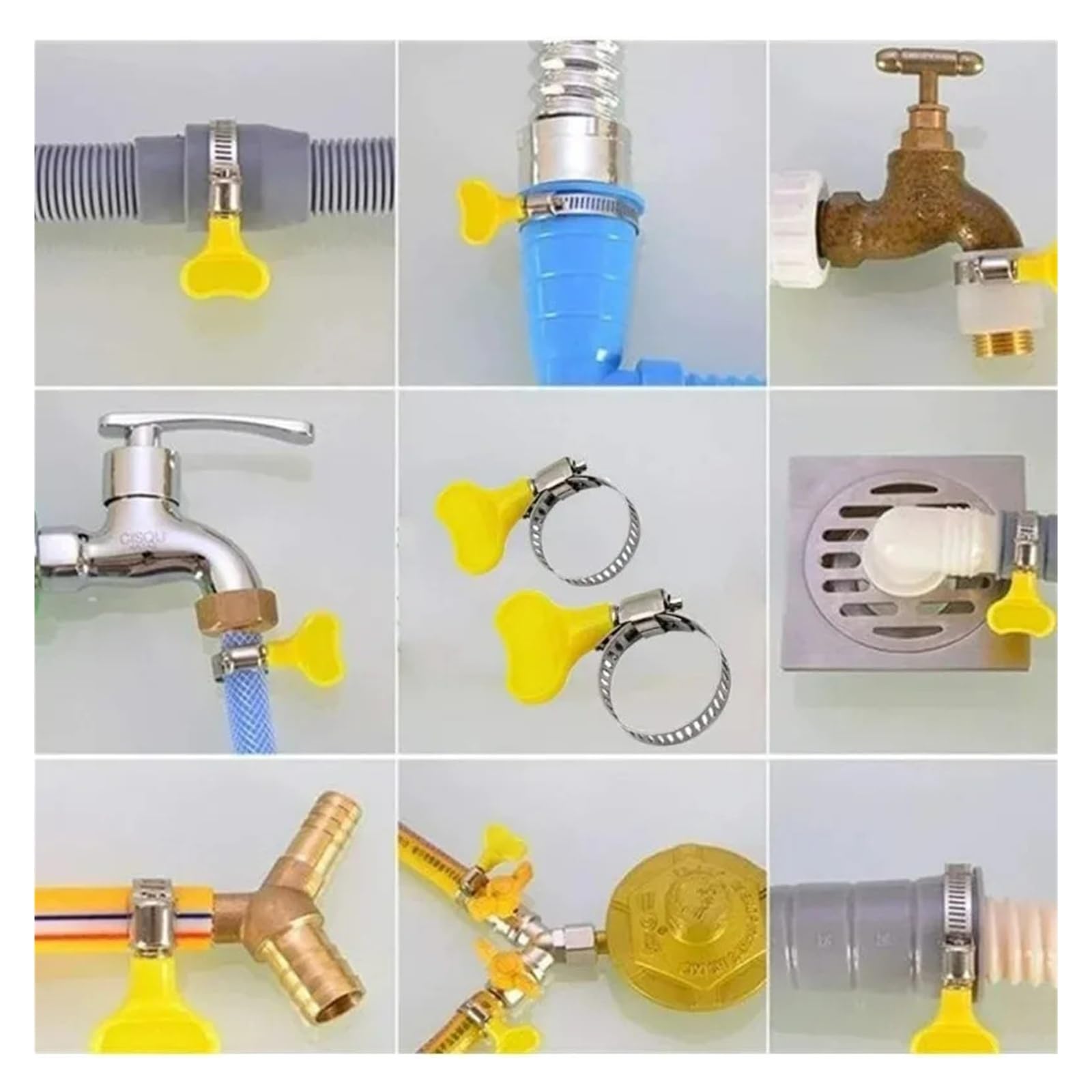 Abrazaderas de manguera ajustables de acero inoxidable con mango de plástico, abrazaderas de sellado for tubo de combustible de Gas, tubería de agua, grifo, 100/10 Uds.(30PCS)
