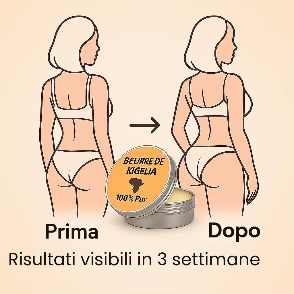 Burro di Kigelia 100 g – Aumenta Volume di Glutei, Fianchi e Seno – Stimola la Virilità Maschile – Rassodante e Naturale – I Love My Popotin