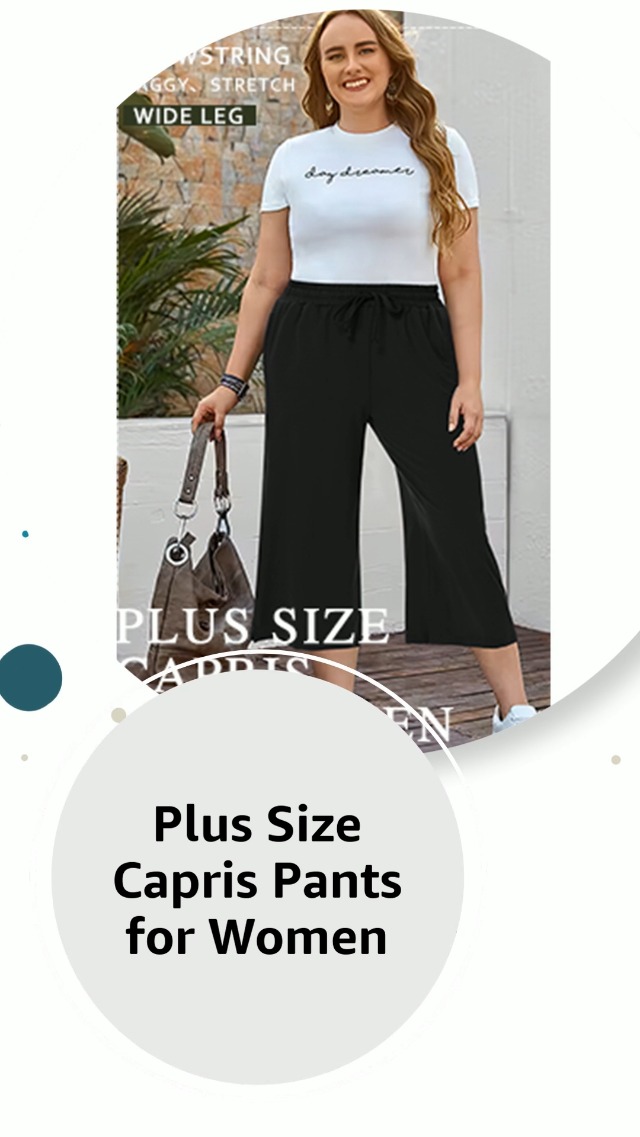 Amazon.com: DIBAOLONG Womens Capri Pants Loose Yoga Pants Wide Leg