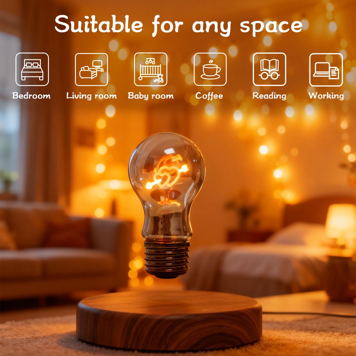 Amazon.co.jp: CENTRALEV フローティング電球ランプ、磁気浮上