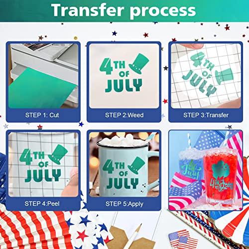 Holographic Vinyl Color Permanent Vinyl 6 Sheets 12"X10" Adhesive Vinyl & 1Pcs Transfer Film Easy To Cut & Weed Holographic Permanent Adhesive Vinyl For Diy Gifts Crafts（B) #TOP5