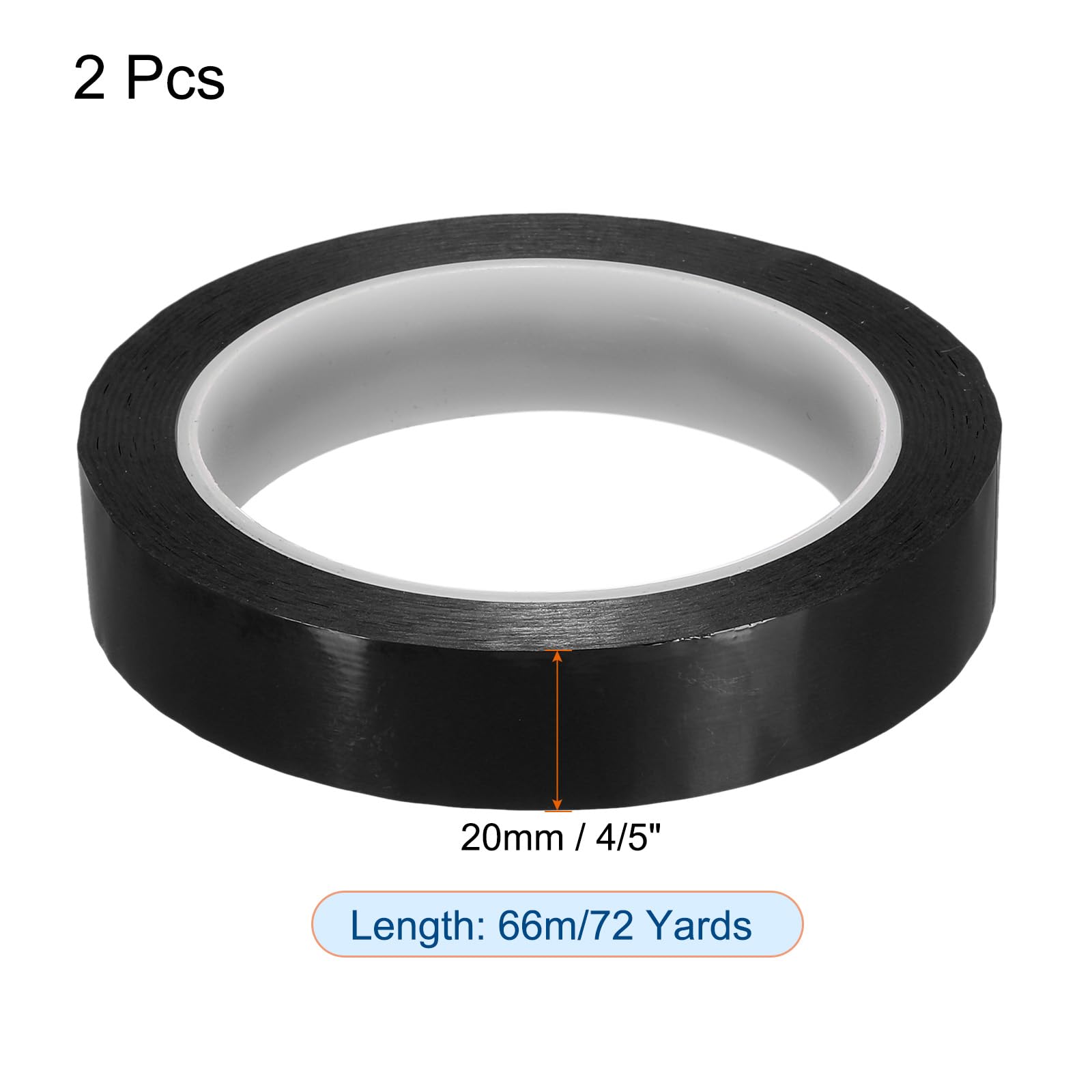 PATIKIL Whiteboard Tape 20mm 4/5", 2 Pack Thin Dry Erase Tape for Graphic Chart Marking DIY Art Black, 72 Yards x 4/5" - Image 2