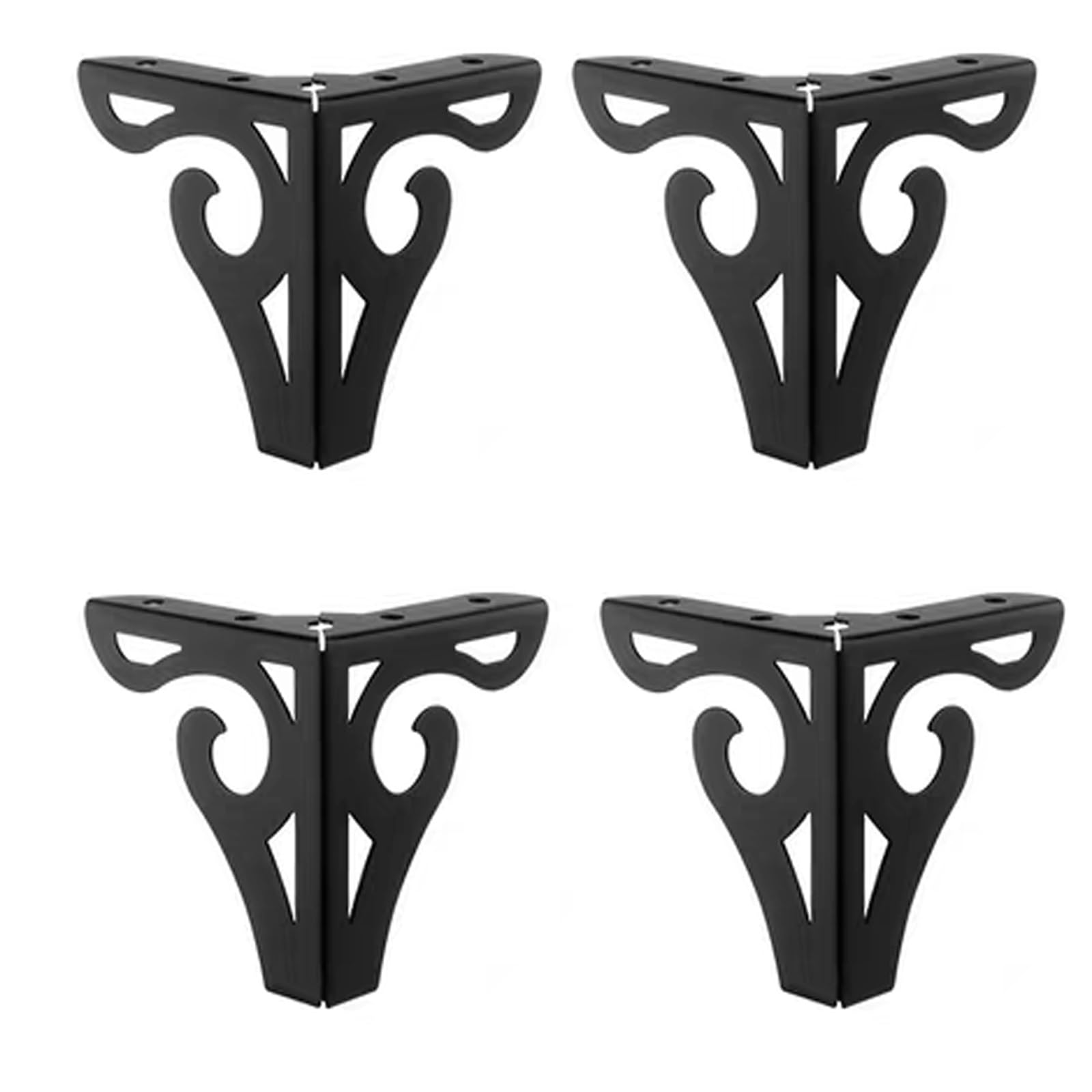 UYHBCNQD 4Pcs Furniture Legs Metal Replacement Legs Set Cabinet Feets Sofa Legs Furniture Foot Desk Support Legs Stylish DIY Tables Feets(Nero)