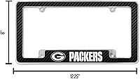 Vista 6 de Rico Industries NFL Football Black 12" x 6" Chrome All Over Automotive License Plate Frame for CarTruckSUV