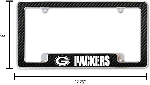 Miniatura 6 de Rico Industries NFL Football Black 12" x 6" Chrome All Over Automotive License Plate Frame for CarTruckSUV