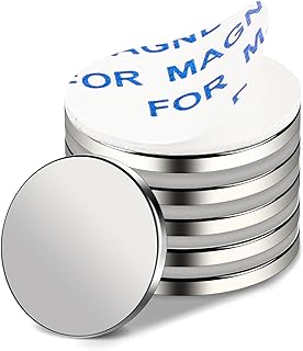MIKEDE 20mmx2mm Neodymium Magnets, Small Strong Magnets with Adhesive Backing, Round Fridge Magnet Strong Magnet Heavy Duty, Rare Earth for Whiteboard, Office, DIY, Craft - 6 PCS