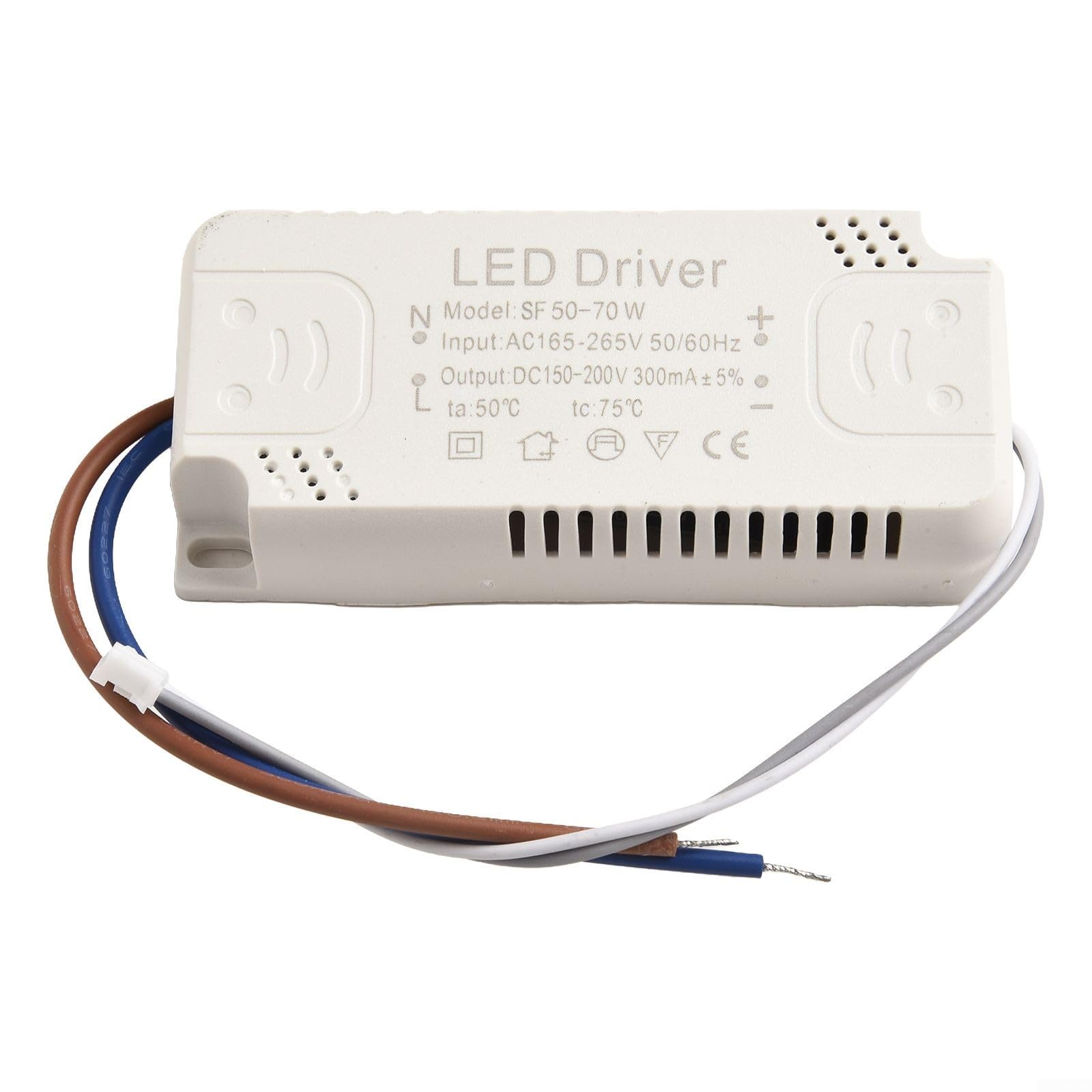 Constant Current LED Driver 50-70W Transformer for Project Lamps Panel Lights - AC180-265V to DC150-240V 300mA Low Voltage Supply Easy Install