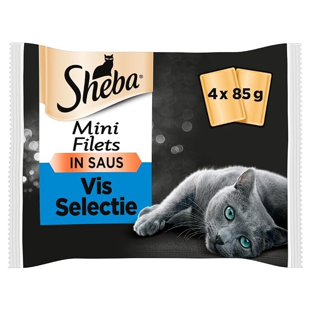 Mars Sheba Mini Filets en Sauce pour Chat Adulte - Nourriture humide pour Chats - sélection aux poissons