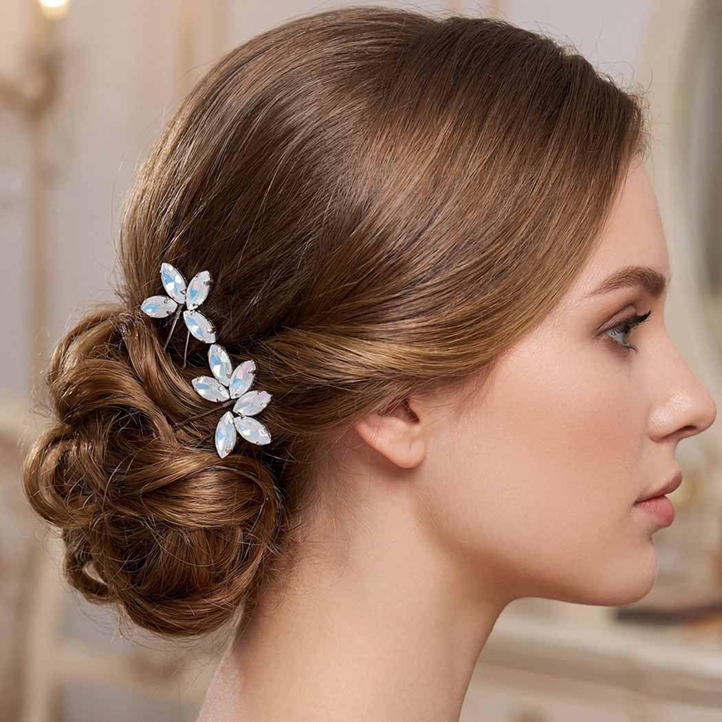 JAKAWIN Rhinestone Hair Clips Bridal Wedding Hair Accessories Silver Hair Pins for Women image 4
