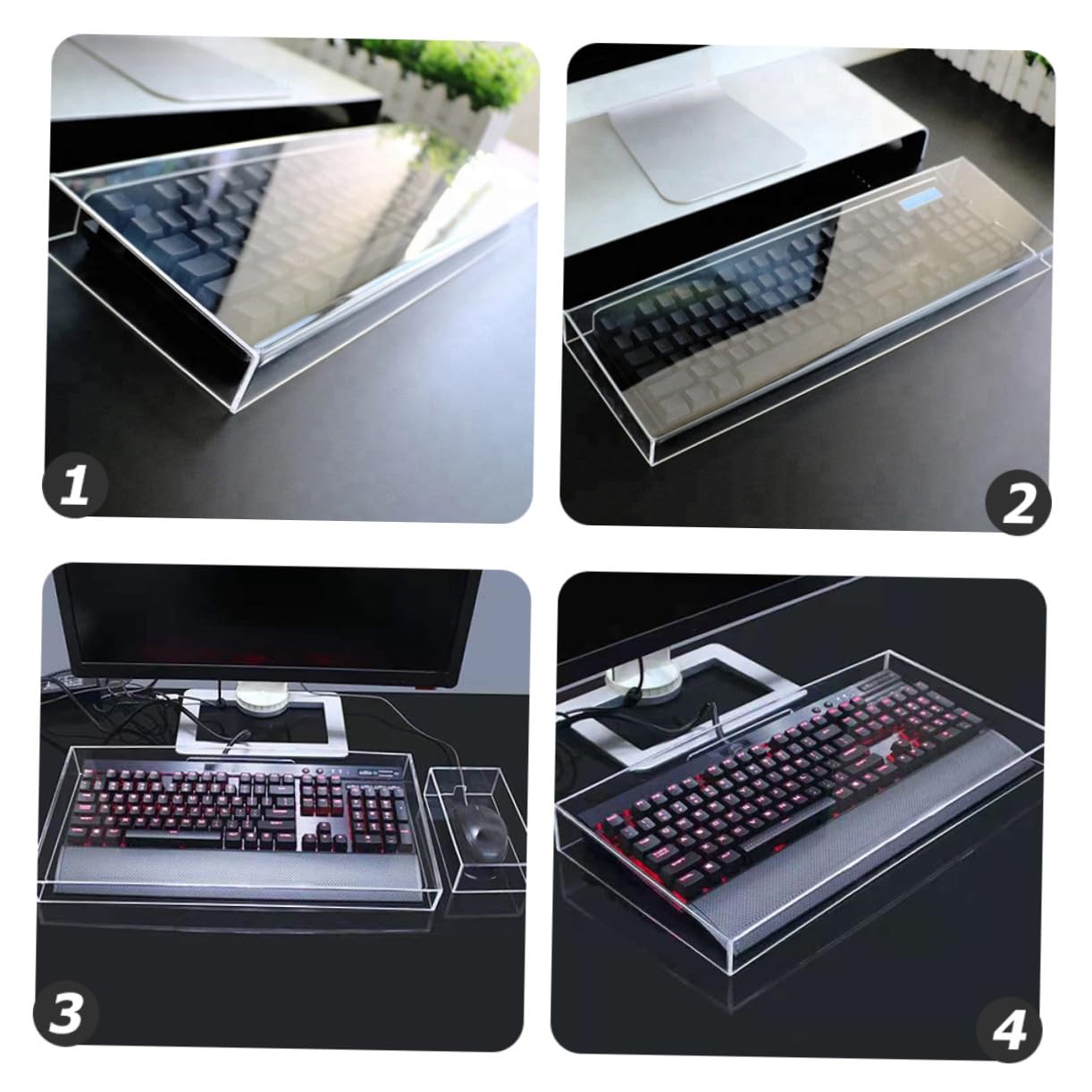 Protection Clavier Transparente K70 470x235x55mm en Acrylique