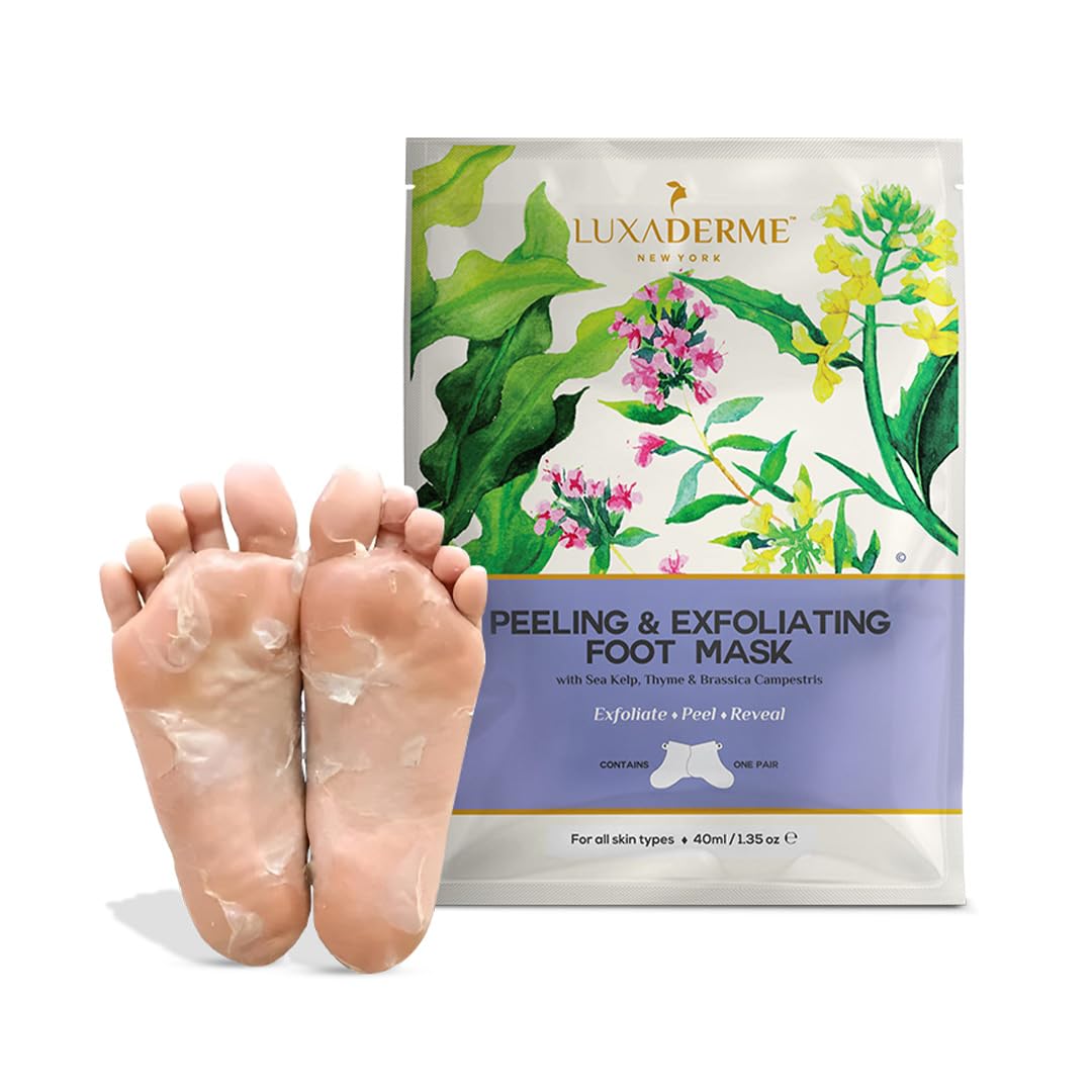 LuxaDerme Korean Peeling & Exfoliating Foot Mask for Baby Soft Feet | Removes Dry Skin & Hard Calluses | Hydrates Dry Feet (Pack of 1)