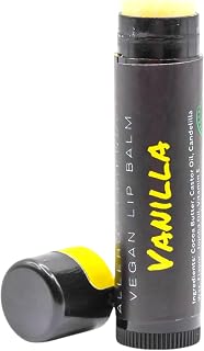Vegan Lip Balm - All Natural and Free of Beeswax, Soy, Nut, and Top 9 Food Allergens (Vanilla)