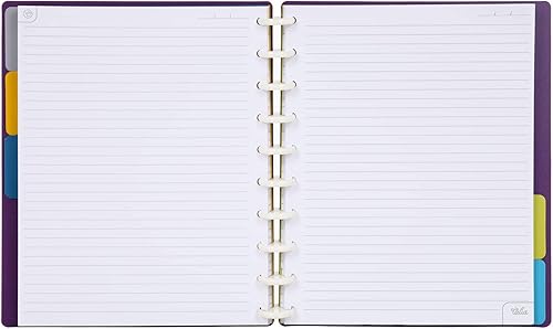 Vista 275 de Talia - Agenda personalizable con aros, (Fireworks Deep Lake, con discos Deep Lake, tamaño mediano (7.5 x 9.75 pulgadas).