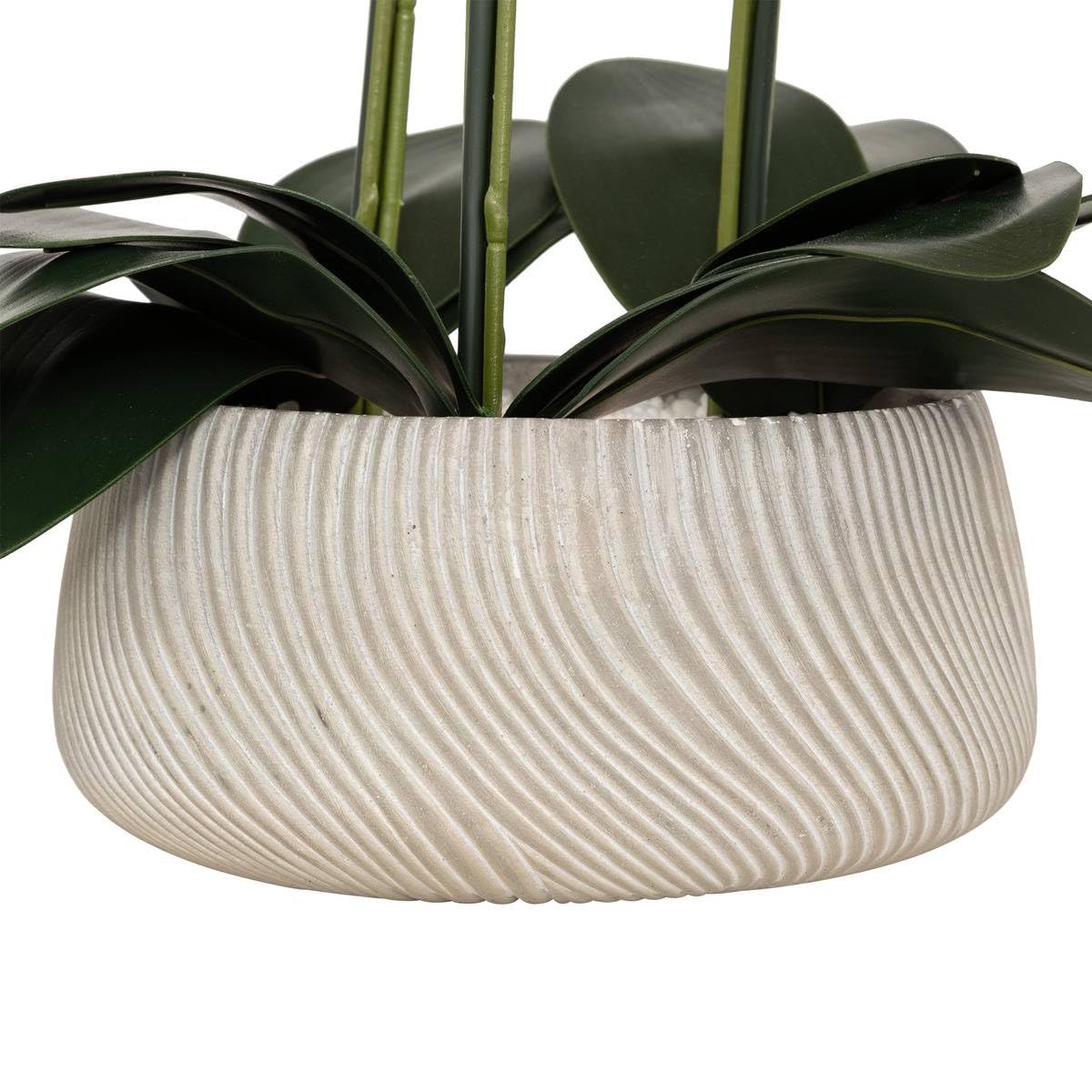Atmosphera - Orchidée Artificielle en Pot Sanae Pot en Ciment Orange h65cm
