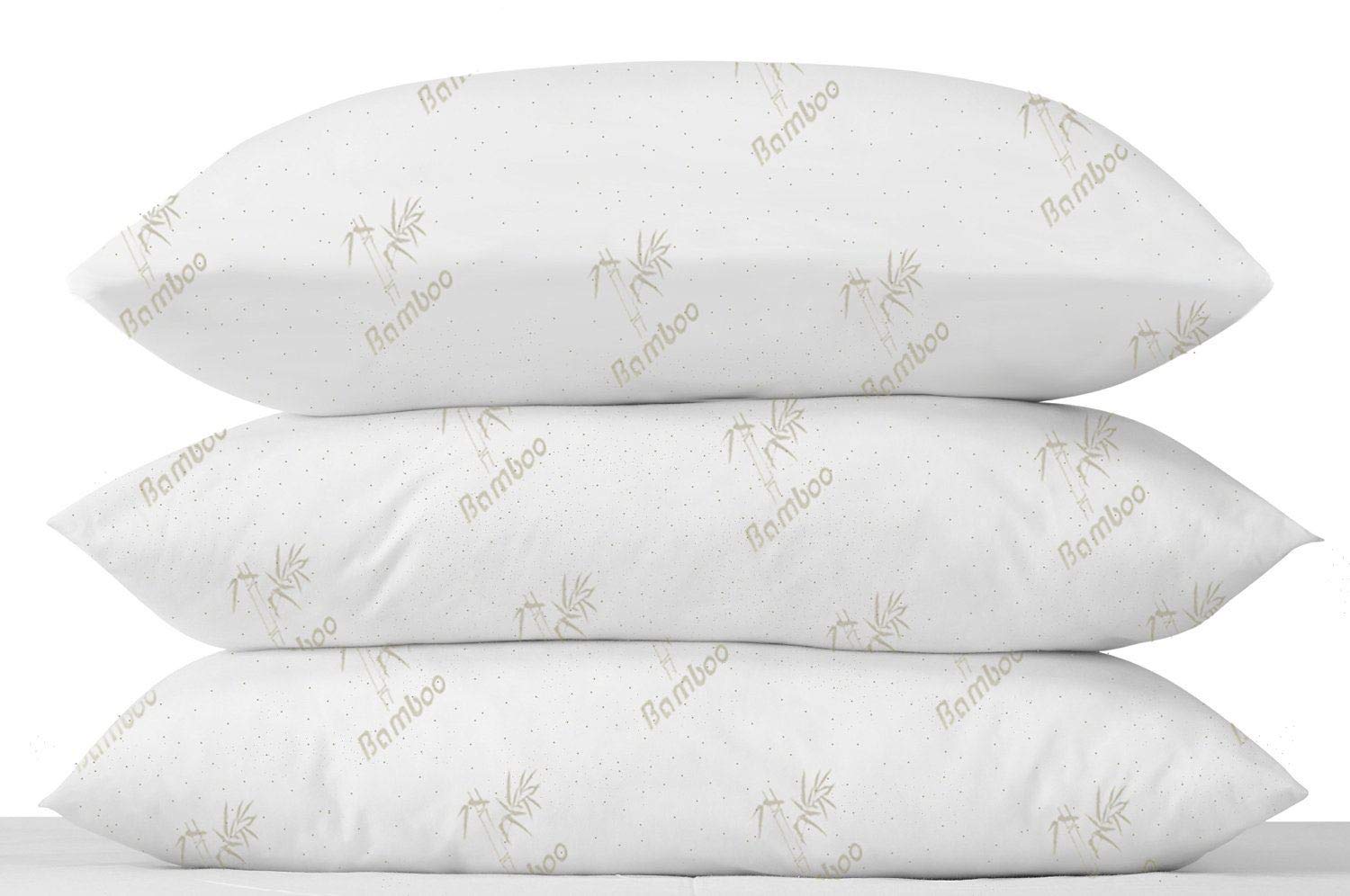 PAIR of Luxury Organic ANTI-BACTERIAL Anti-Moisture BAMBOO Hypo-Allergenic Hollowfibre Pillows