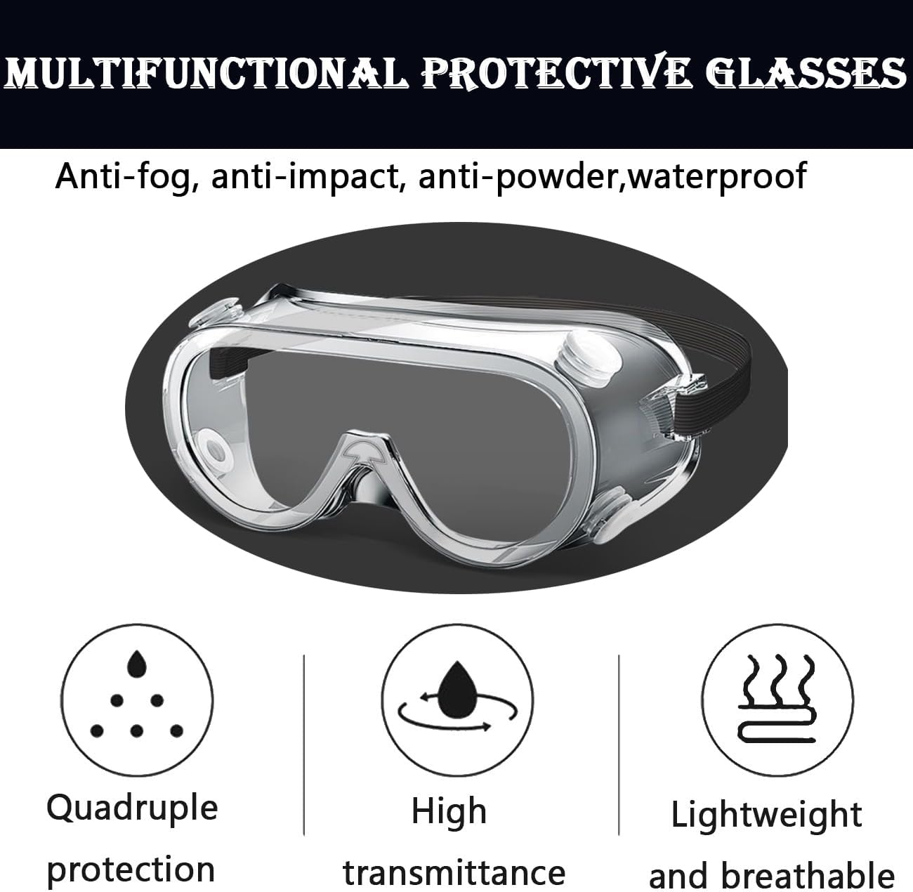 Adjustable Eyelash and Eyebrow Protector Shower Goggles Shield, Post-LASIK Eye Shields, Glasses-Friendly Design