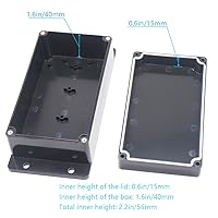Vista 6 de Zulkit Caja de conexiones de plástico ABS a prueba de polvo impermeable IP65 cajas eléctricas universales recinto de proyecto con oído fijo negro