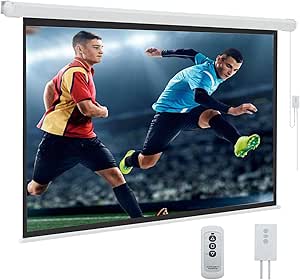 YODOLLA 84-inch Motorized Projection Screen, 16:9 4K/3D HD Electric Projector Screen with Dual Remote Controls
