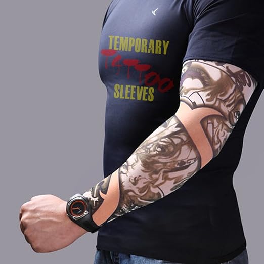 Amazon タトゥー柄がプリントされた御洒落なタトゥースリーブ ピエロの目や半顔がトランプから覗いているピエロには 道化師の他に意味あり Tatoo Sleeve タトゥーシール 通販