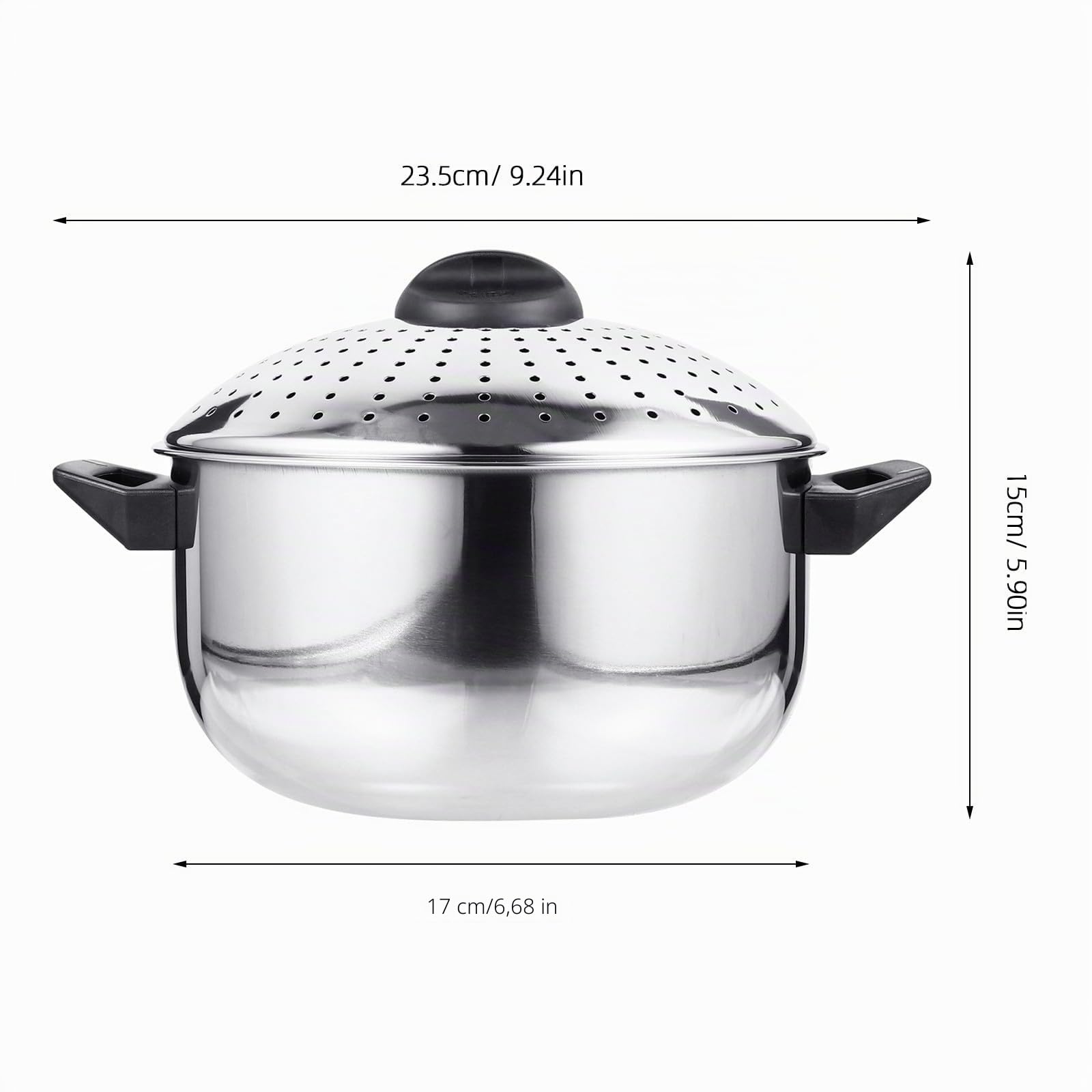 Kichvoe Olla de Acero Inoxidable para Pasta Diseño de Cierre Rápido, Resistente al Óxido y Práctica para Cocer Fideos Tapa y Escurridor Integrado
