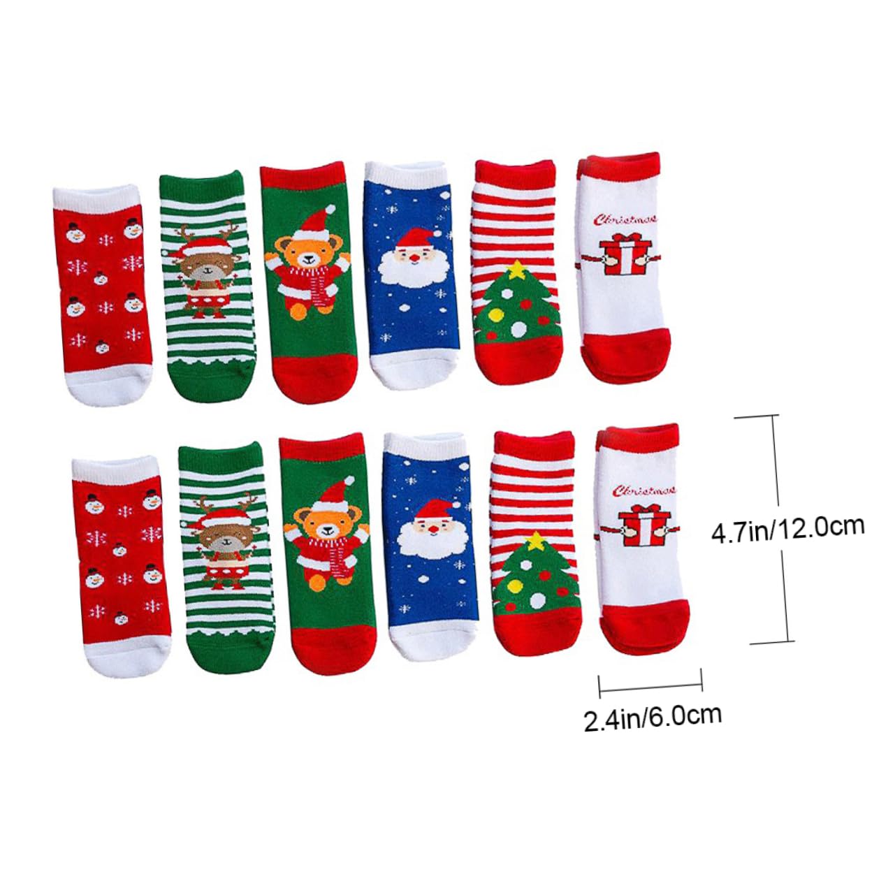 BESTYASH 6paia Calzini di Natale per Ragazzo Ragazza Ragazza Calzini in Pettinato Caldi Invernali per Ragazzo Design Natalizio e Divertente Antiscivolo e Aderente