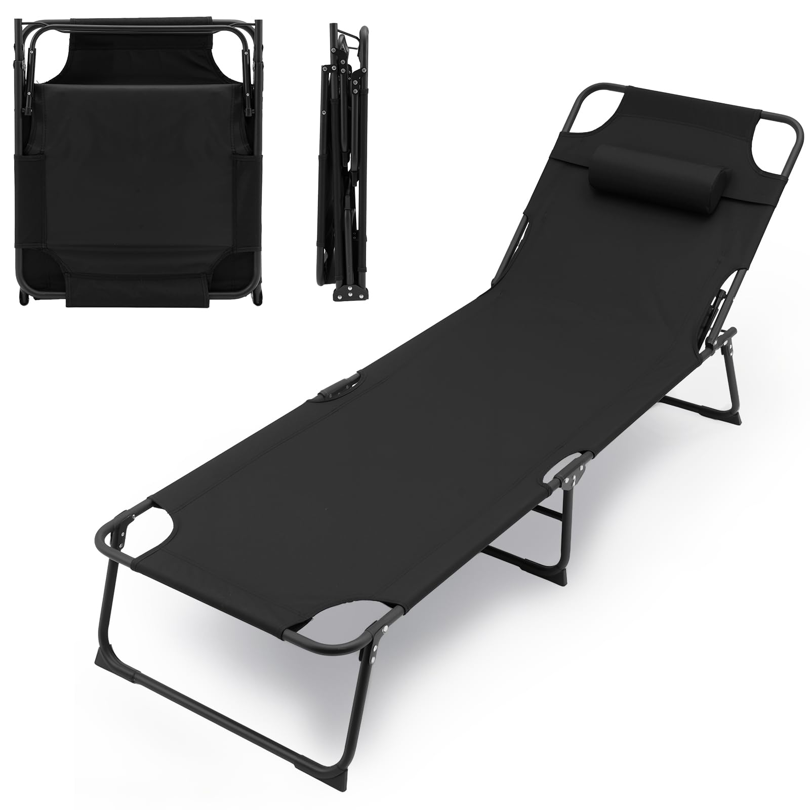 Portable Folding Camping Bed Lounger – Lightweight Outdoor Cot for Hiking, Trekking, Backpacking, Garden, Beach, Military, Survival, Emergency Sleep, Travel, Fishing, Caravan Use – Durable Steel Frame