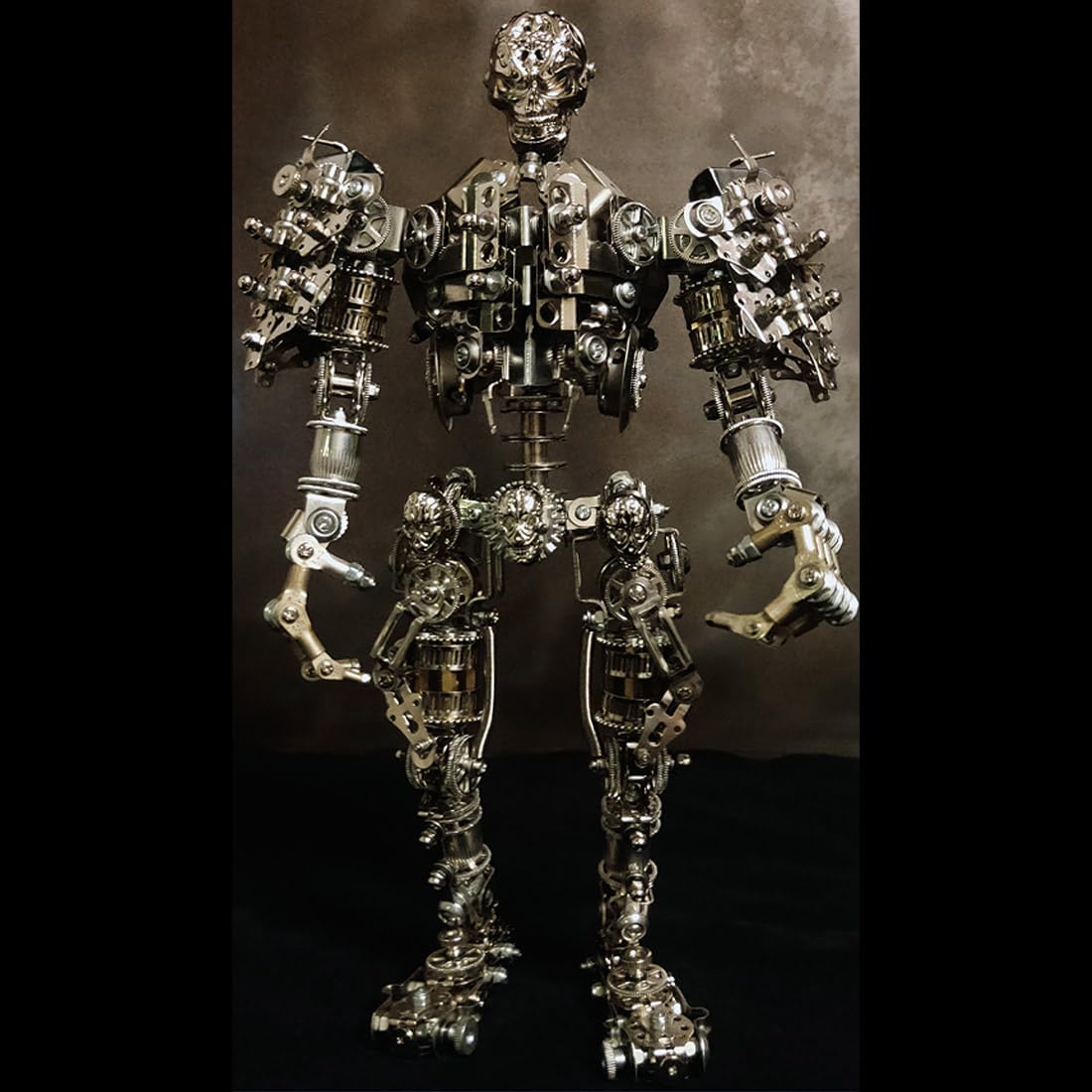 3D Metall Futuristisches Mech-Skelett Modellbauset, DIY Steampunk Montage-Puzzle-Set, Kreative Trendige Dekoration (1250 Stück)