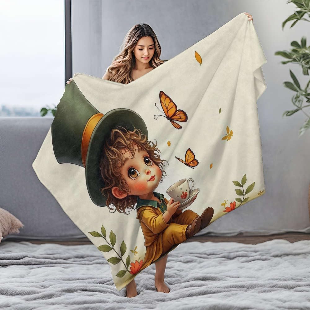 Couverture en flanelle chiot grand plaid pour soirées cocooning